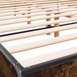 vidaXL Cadre de lit chêne fumé 140x190 cm bois d'ingénierie et métal