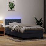 vidaXL Sommier à lattes de lit et matelas et LED gris foncé 80x210 cm velours