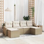 vidaXL Ensemble de salle à manger pour jardin 6 Pièces Beige  Crème