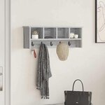 vidaXL Porte-manteau mural avec étagère Sonoma gris 75 x 16 x 26 cm