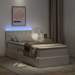 vidaXL Lit avec rangement et LED avec matelas Blanc pur 100 x 200 cm