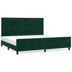 vidaXL Cadre de lit sans matelas vert foncé 200x200 cm velours