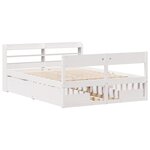 vidaXL Cadre de lit sans matelas blanc 150x200 cm bois de pin massif