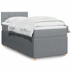 vidaXL Sommier à lattes de lit avec matelas gris clair 80x200 cm tissu