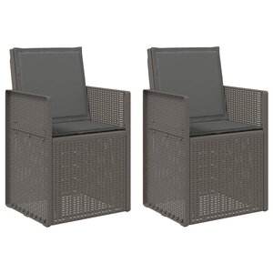 vidaXL Chaises de jardin salle à manger 2 pc Gris clair et anthracite