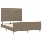 vidaXL Cadre de lit avec tête de lit Taupe 140x190 cm Tissu