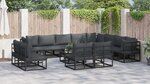 vidaXL Ensemble de canapé de jardin 12 Pièces Noir 353 x 283 x 71 cm