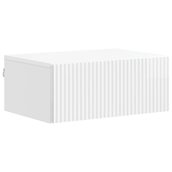 vidaXL Cabinet de chevet mural Blanc brillant 49 x 34 5 x 20 cm