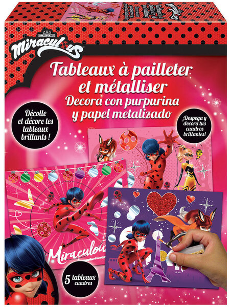 Tableau a pailleter et metalliser Miraculous Ladybug