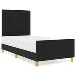 Lit vidaXL noir 100x200 cm en tissu