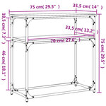 vidaXL Table console chêne sonoma 75x35 5x75 cm bois d'ingénierie