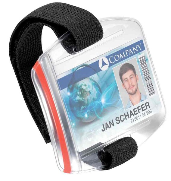 Boîte de 10 Porte-badges OUTDOOR SECURE avec Brassard ajustable 54 x 86 mm DURABLE