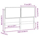vidaXL Tête de lit capitonnée Gris Naturel et Foncé 135 cm Pin massif