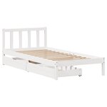 vidaXL Cadre de lit sans matelas blanc 75x190 cm bois de pin massif