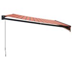 vidaXL Auvent rétractable orange et marron 4x3 m tissu et aluminium