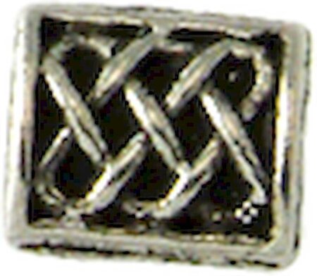 Perle métal rectangle plat 7 mm Argenté 10 pièces