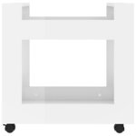 vidaXL Chariot de bureau Blanc brillant 60x45x60 cm Bois d'ingénierie