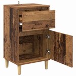 vidaXL Cabinet de chevet avec tiroir 2 Pièces Bois ancien 40 x 35 x 70 cm