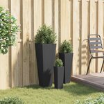 vidaXL Ensemble d'extérieur 3 pc Noir 30 x 30 x 80 cm Métал
