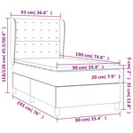 vidaXL Lit à sommier tapissier avec matelas Crème 90x190 cm Similicuir