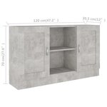 vidaXL Buffet Gris béton 120x30 5x70 cm Bois d'ingénierie