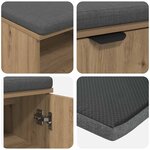 vidaXL Banc d'entrée avec coussin Uni Chêne artisanal 80 x 38 x 46 cm