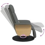 vidaXL Fauteuil inclinable de massage et repose-pieds gris foncé tissu