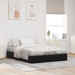 vidaXL Cadre de lit ottoman Noir Lit double classique Simili cuir