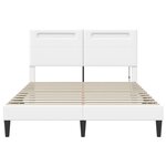 vidaXL Cadre de lit avec bandes LED Blanc 140 x 190 cm Simili cuir