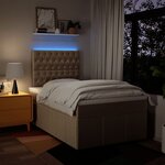 vidaXL Sommier à lattes de lit avec matelas Crème 120x200 cm Tissu