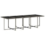 vidaXL Ensemble à manger de jardin 11Pièces avec coussins gris poly rotin