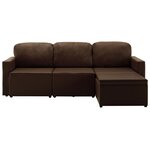 vidaXL Canapé-lit modulaire 3 places Marron Similicuir