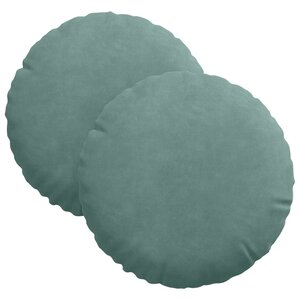 vidaXL Coussins de siège 2 Pièces Vert Mer Ø 40 x 13 cm Velours