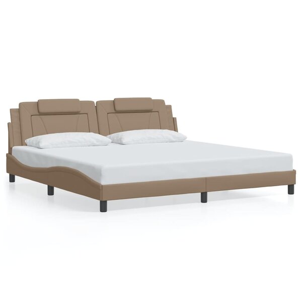 vidaXL Cadre de lit Viana sans matelas cappuccino 200x200 cm similicuir