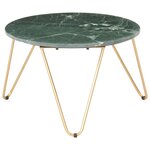 vidaXL Table basse Vert 65x65x42 cm Pierre véritable et texture marbre