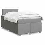 vidaXL Sommier à lattes de lit et matelas gris clair 120x190 cm tissu