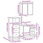 vidaXL Ensemble de meubles de salle de bain 3 Pièces Sonoma gris