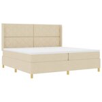 vidaXL Lit à Ressorts avec matelas Crème 200 x 200 cm tissu