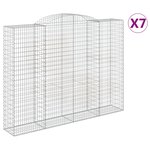 vidaXL Paniers à gabions arqués 7 Pièces 300x50x220/240 cm fer galvanisé