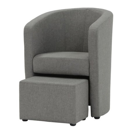 NINO Fauteuil + pouf Savannah Gris clair