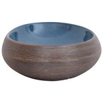 vidaXL Vasque à poser marron et bleu ovale 59x40x15 cm céramique
