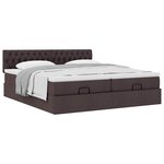 VidaXL Cadre de lit ottoman avec matelas marron foncé 180x200 cm tissu