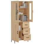 vidaXL Buffet haut Chêne sonoma 69 5x34x180 cm Bois d'ingénierie