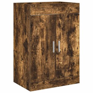vidaXL Meuble sous lavabo de salle de bain Chêne fumé