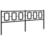 vidaXL Tête de lit métal noir 193 cm