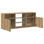 vidaXL Meuble TV avec lumières LED chêne artisanal bois d'ingénierie
