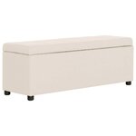 Banc banquette avec compartiment de rangement 116 cm crème polyester 02_0010803