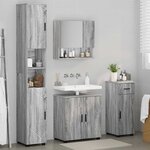 vidaXL Ensemble de mobilier de salle de bain 4 Pièces Gris Sonoma