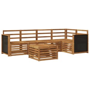 vidaXL Ensemble de canapé d'angle 5 Pièces Naturel Bois d'Acacia Massif