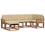 vidaXL Ensemble de canapés d'extérieur 6 Pièces Naturel et Beige